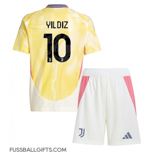 Juventus Kenan Yildiz #10 Fußballbekleidung Auswärtstrikot Kinder 2024-25 Kurzarm (+ kurze hosen)